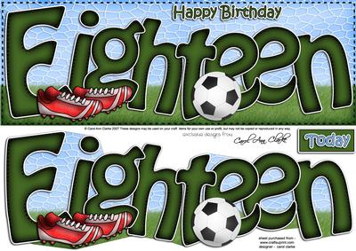 18th Birthday Large Dl Quick Card N 3D Decoupage