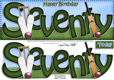 70th Birthday Large Dl Quick Card N 3D Decoupage