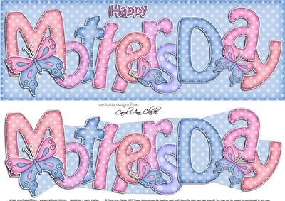 Large Dl Mothers Day Butterflies Card & 3D Decoupage