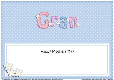 Mothers Day Gran Large Dl Matching Large Dl Insert