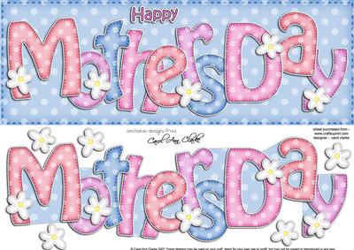 Large Dl Mothers Day Quick Card 3D Decoupage