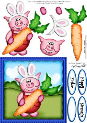 Ziggy Piggy's Bunny Ears Quick Card & 3D Decoupage