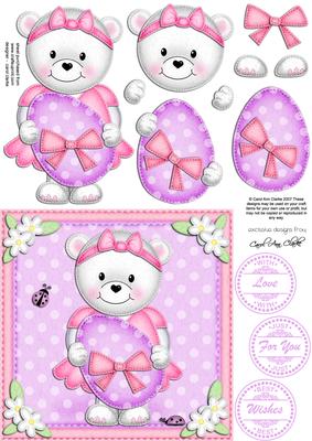 Teddy Tess's Easter Egg Quick Card N 3D Decoupage