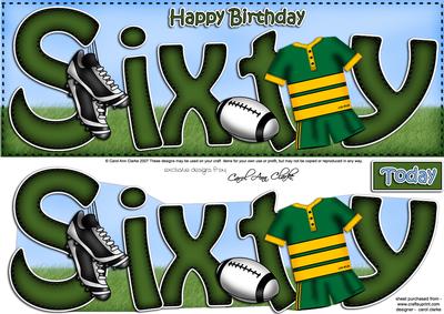 60th Birthday Large Dl Quick Card N 3D Decoupage