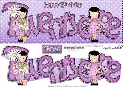 21st Birthday Large Dl Quick Card N 3D Decoupage