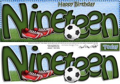 19th Birthday Large Dl Quick Card N 3D Decoupage