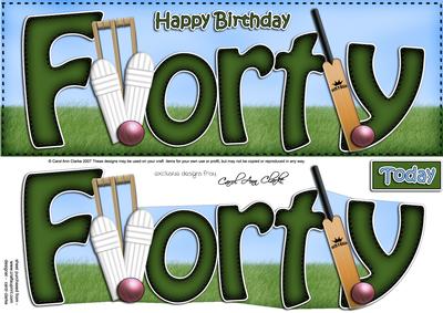 40th Birthday Large Dl Quick Card N 3D Decoupage