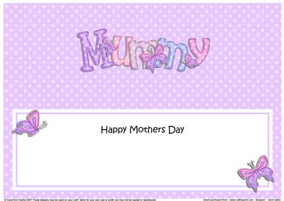 Mothers Day Mummy Butterflies Large Dl Matching Insert