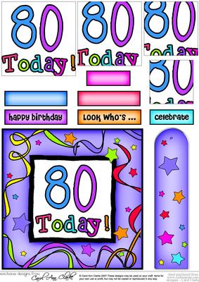 80th Birthday Quick Card with Pyramage