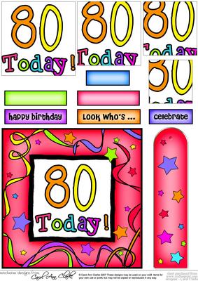 80th Birthday Quick Card with Pyramage
