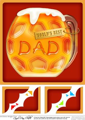 8 x 8 Mine's a Pint Best Dad Scalloped Corner Topper