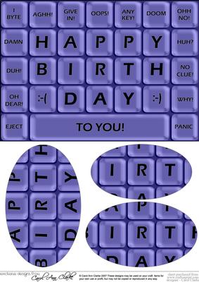 A5 Novelty Fun Computer Keyboard Greetings Oval Pyramage