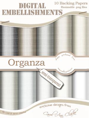 Semi-transparent Neutrals 'organza' Digital Embellishments