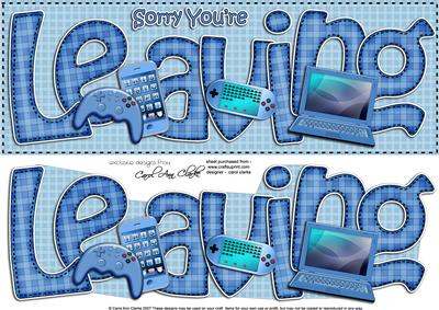 Sorry You're Leaving Large Dl with 3D Decoupage