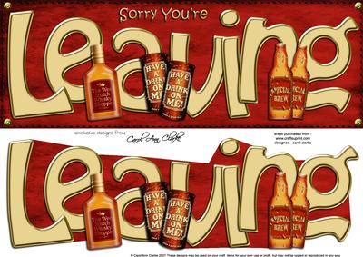 Sorry You're Leaving Large Dl with 3D Decoupage