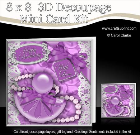 8 x 8 Perfume & Pearls Mini Kit with 3D Decoupage
