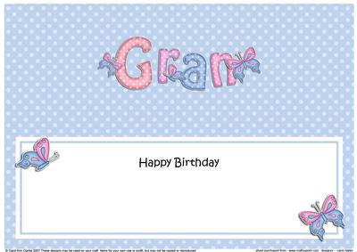 Birthday Gran Butterflies Large Dl Matching Insert