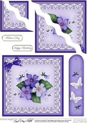 Pretty Viola Quick Card Wavy Corner Side Stacker Topper