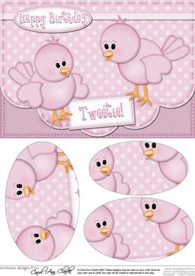A5 Little Birdie Felties Oval Pyramage Topper
