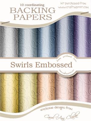 'metallic Swirls Embossed' Backing Papers Kit