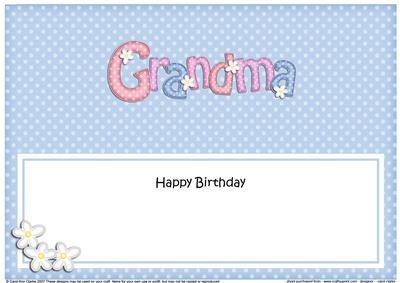 Large Dl Birthday Grandma Matching Large Dl Insert
