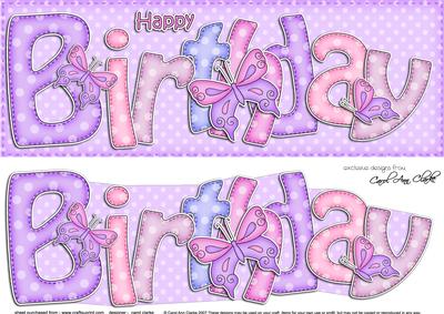 Large Dl Birthday Butterflies Card & 3D Decoupage