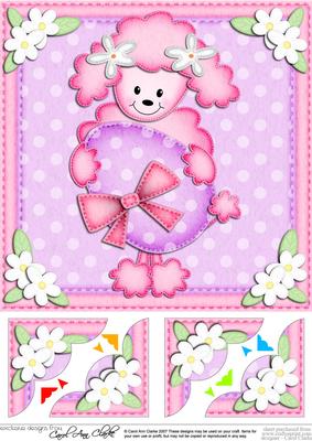 8 x 8 Bon Bon Poodle's Easter Egg Scalloped Topper