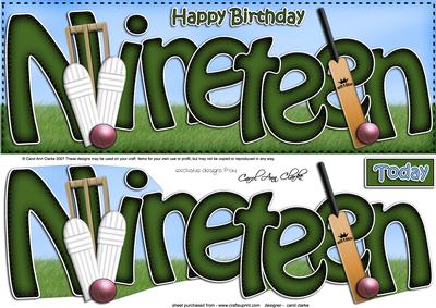 19th Birthday Large Dl Quick Card N 3D Decoupage