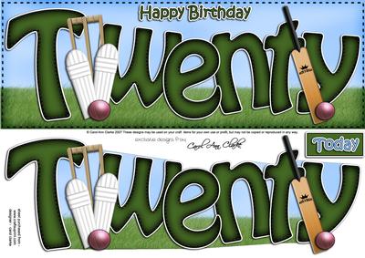 20th Birthday Large Dl Quick Card N 3D Decoupage