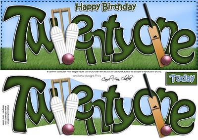 21st Birthday Large Dl Quick Card N 3D Decoupage