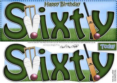 60th Birthday Large Dl Quick Card N 3D Decoupage