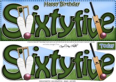 65th Birthday Large Dl Quick Card N 3D Decoupage