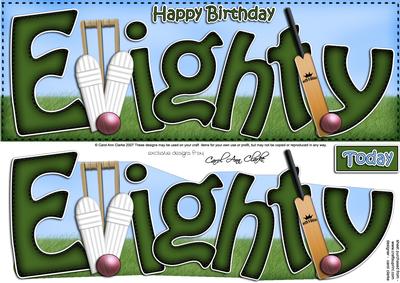80th Birthday Large Dl Quick Card N 3D Decoupage