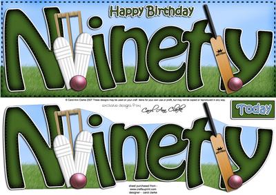 90th Birthday Large Dl Quick Card N 3D Decoupage