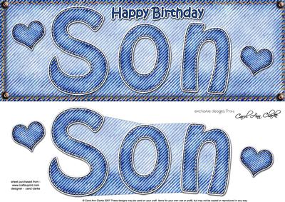 Birthday Son Large Dl 3D Decoupage