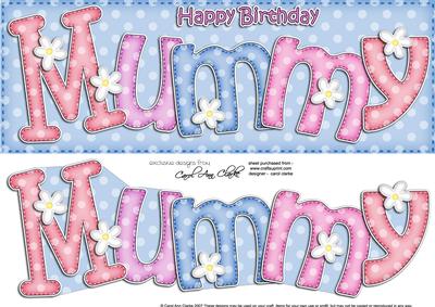 Birthday Mummy Large Dl 3D Decoupage