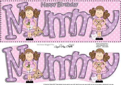 Birthday Mummy Large Dl 3D Decoupage