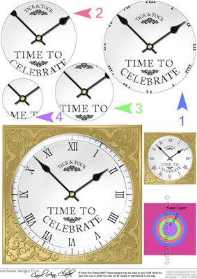 Time to Celebrate Clock Circle Pyramage Topper