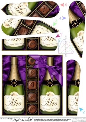 Mrs & Mrs Champers N Chocs Fan Pyramage Topper