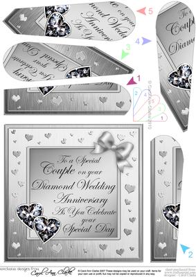 Elegant Hearts Diamond Wedding Anniversary Fan Pyramage