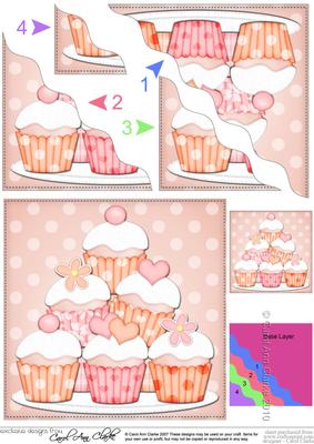 Cupcake Felties Wavy Corner Side Stacker Topper