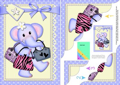 A5 Lola Elephant Goes Shopping Scallop Corner Stacker