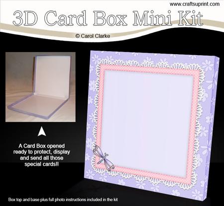 Dragonflies & Lace 5 x 5 Square Card Box Mini Kit
