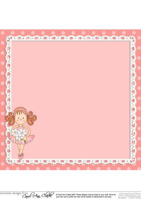8 x 8 Girlz Betzi Ballerina Matching Square Insert Panel
