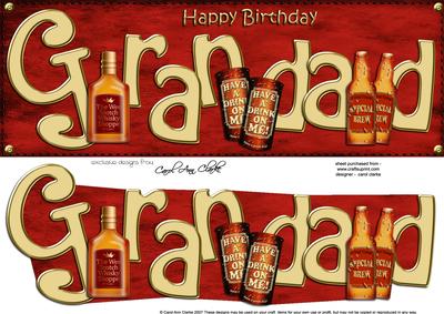 Birthday Grandad Large Dl 3D Decoupage