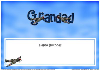 Birthday Grandad Matching Large Dl Insert