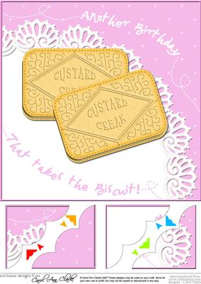 8 x 8 Custard Cream Biscuits Birthday Scalloped Topper