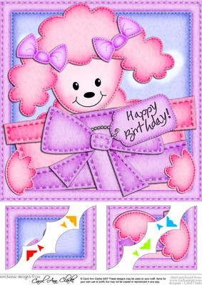 8 x 8 Bon Bon Poodle's Present Scalloped Topper