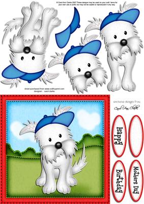 Jock the Westie Dog Quick Card & 3D Decoupage