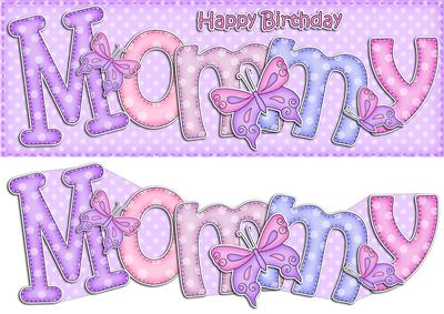 Large Dl Birthday Mommy Card & 3D Decoupage